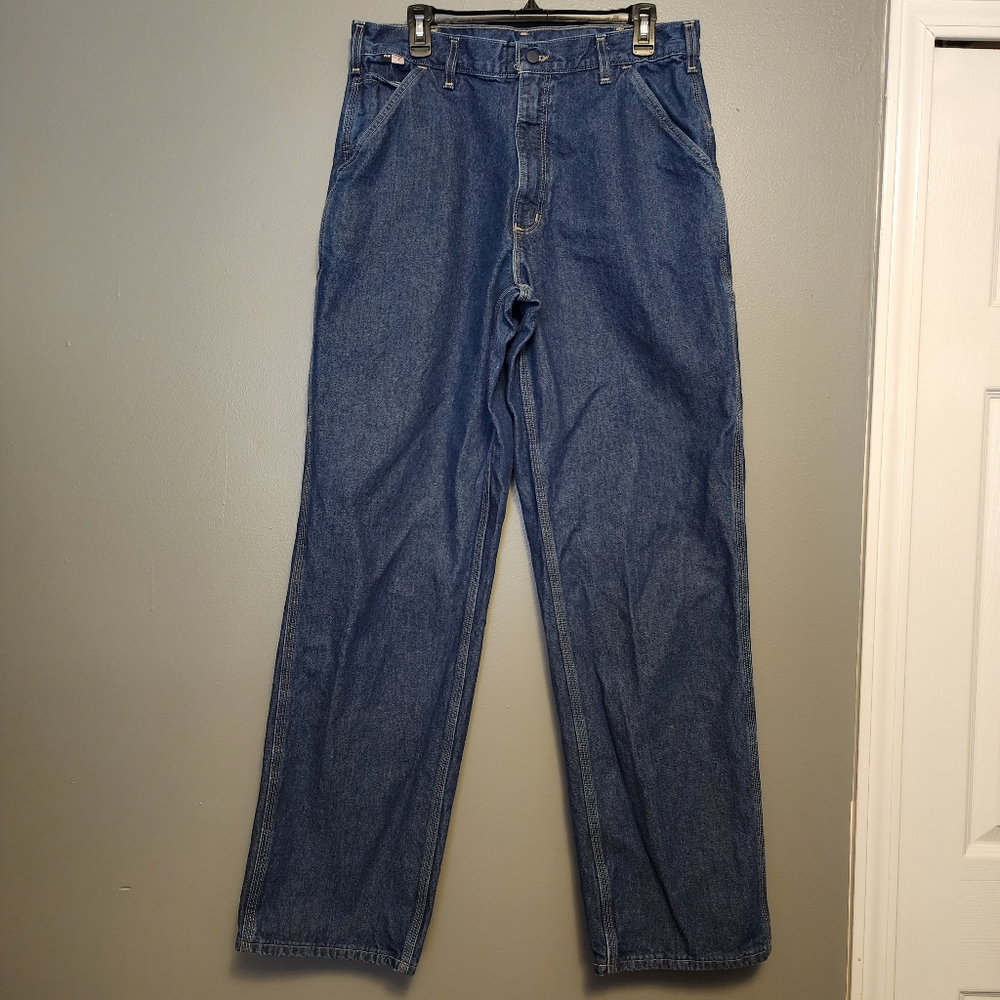 Carhartt FR CAT2 2112 dark wash jeans size 34x34 NFPA approved Original fit